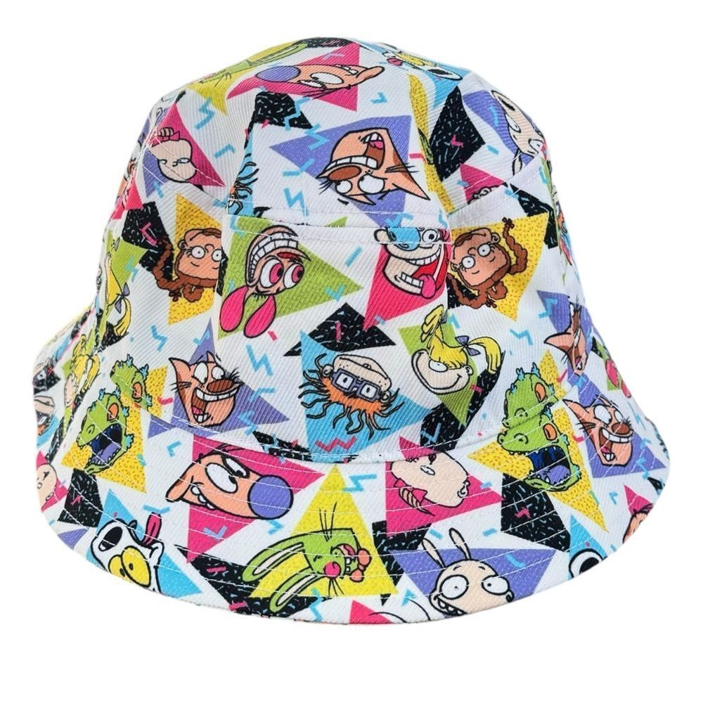 Nickelodeon Kids All Over Graphic Print 90s Retro Cartoon Bucket Hat. OSFM. 14+.